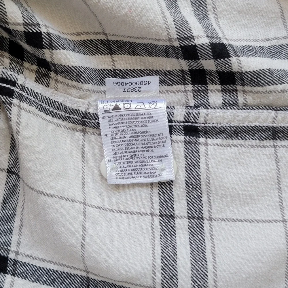 Fox Racing Flannel Shirt Mens XXL White Black Plaid Long Sleeve Cotton